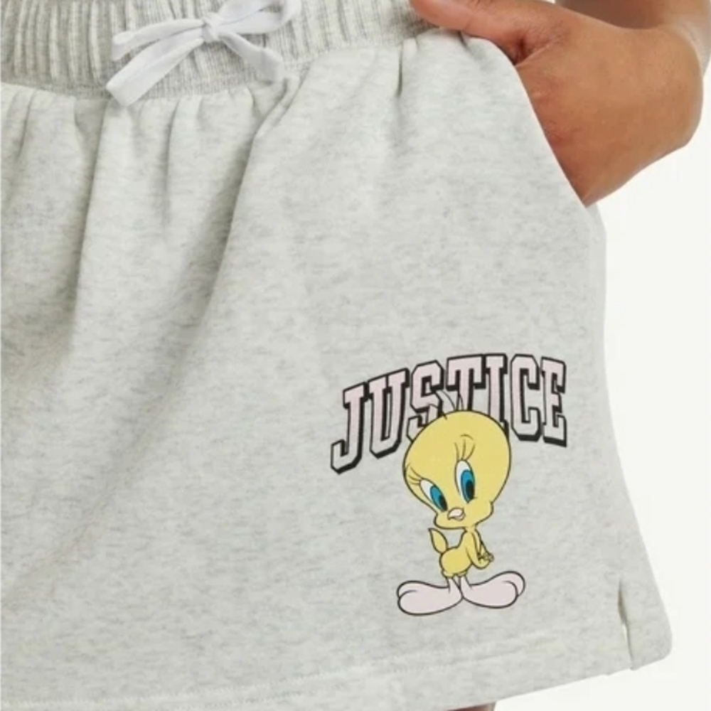 Justice Light Gray Skirt with Tweety Bird - Picture 2 of 3